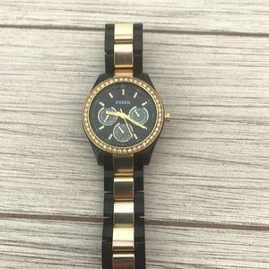 Stella Black Chronograph Ladies Watch Fossil ES2823 New Battery.